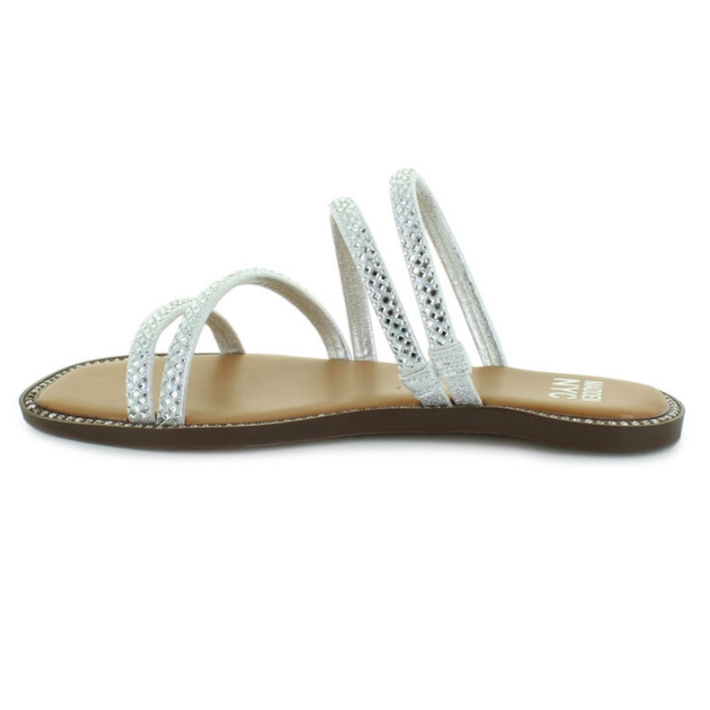 Madden NYC Rhinestone Chase Sandals NWOT - Picture 4 of 8